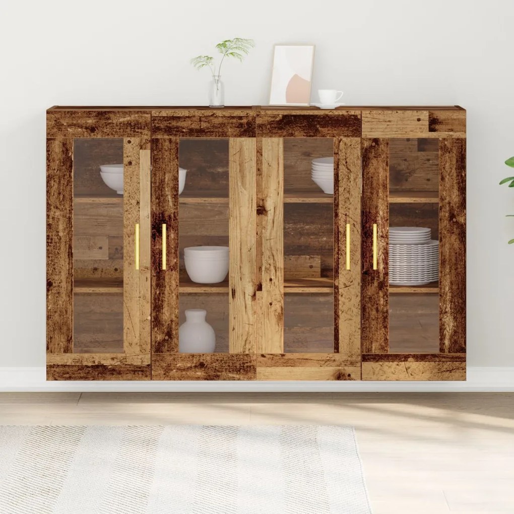 Fáltartószekrény 2 db Régi fa Tömör fa 139 x 34 x 90 cm Tárolás