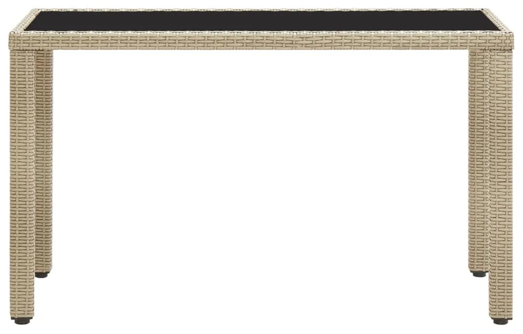 vidaXL bézs polyrattan kerti asztal 123 x 60 x 74 cm