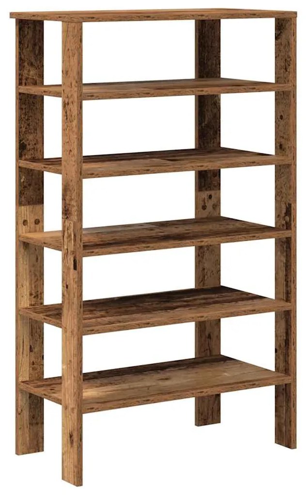 antik fa szerelt fa cipőtartó 61x32x105 cm