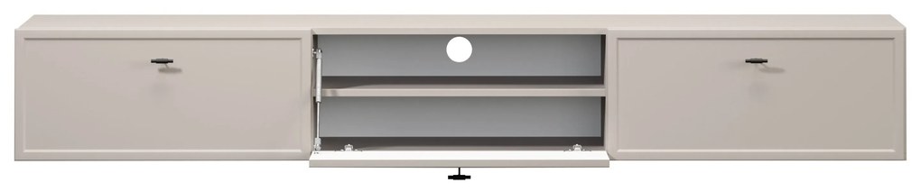 Lorini fali fiókos TV szekrény 200 cm - kasmír / fekete T-bar fogantyúk