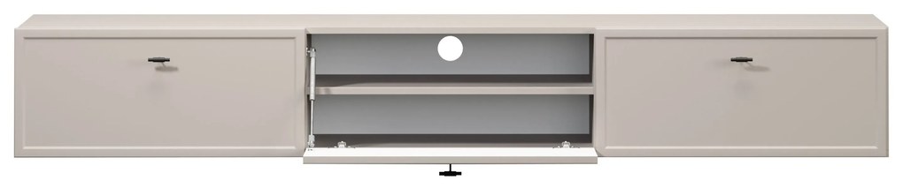 Lorini fali TV-szekrény 200 cm fiókokkal - kasmír / fekete T-bar fogantyúk