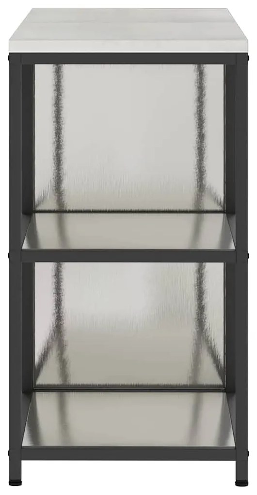 Konyhai Tároló Készlet polcokkal 2 pcs Ezüst 120 x 50 x 92 cm