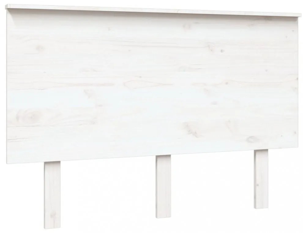 fehér tömör fenyőfa ágyfejtámla 124x6x82,5 cm