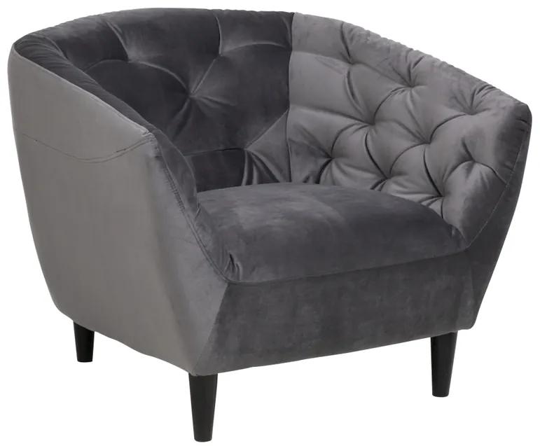 Luxus fotel Nyree - sötétszürke
