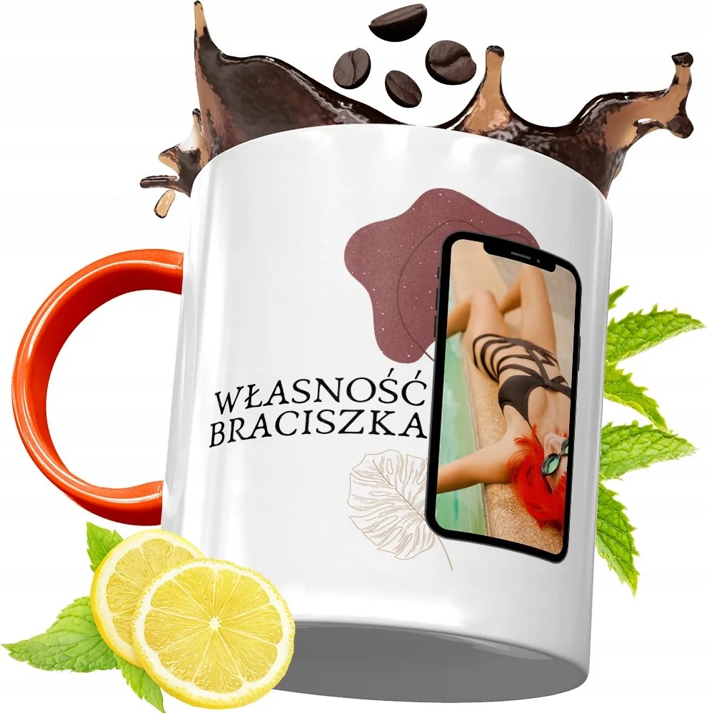 Narancssárga Bögre Testvérnek Ajándékba, fényképes nyomattal