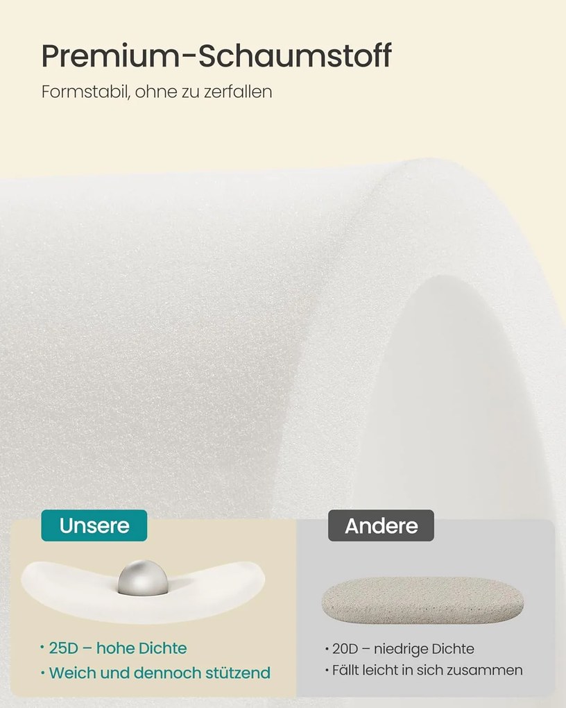 SONGMICS ülőpad tárolóval, tárolódoboz, 38 x 110 x 38 cm, krémfehér