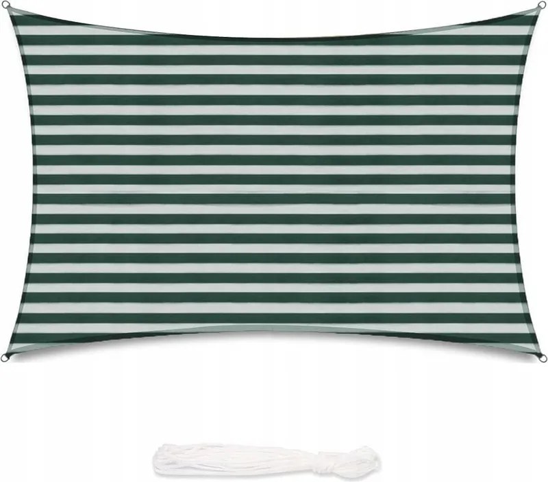 Napvitorla 366 X 488 CM Sekey Csíkos Téglalap 185G/M2 Uv