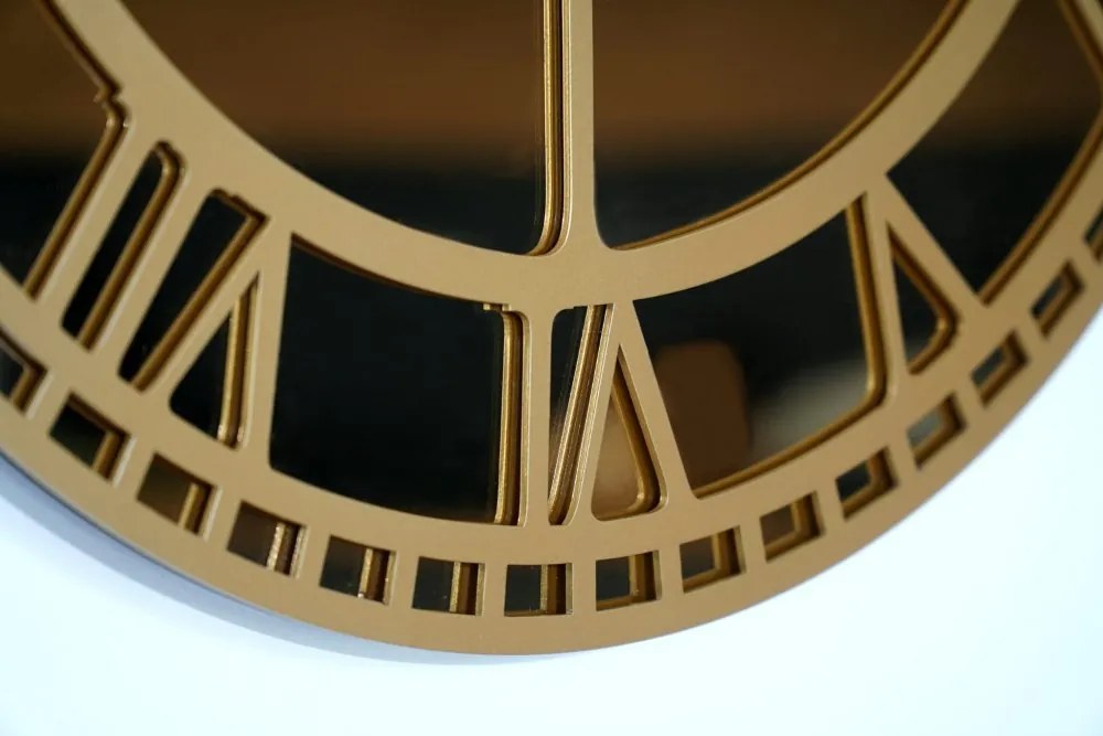 Arany fém falióra arany tükörrel 50 cm