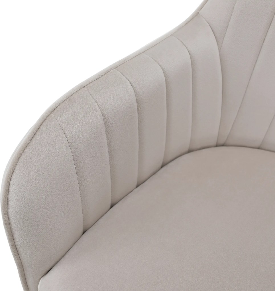 Design fotel, bézses szürke Velvet szövet, AURIL