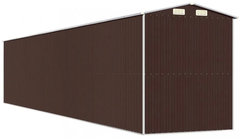 sötétbarna horganyzott acél kerti fészer 192 x 1021 x 223 cm