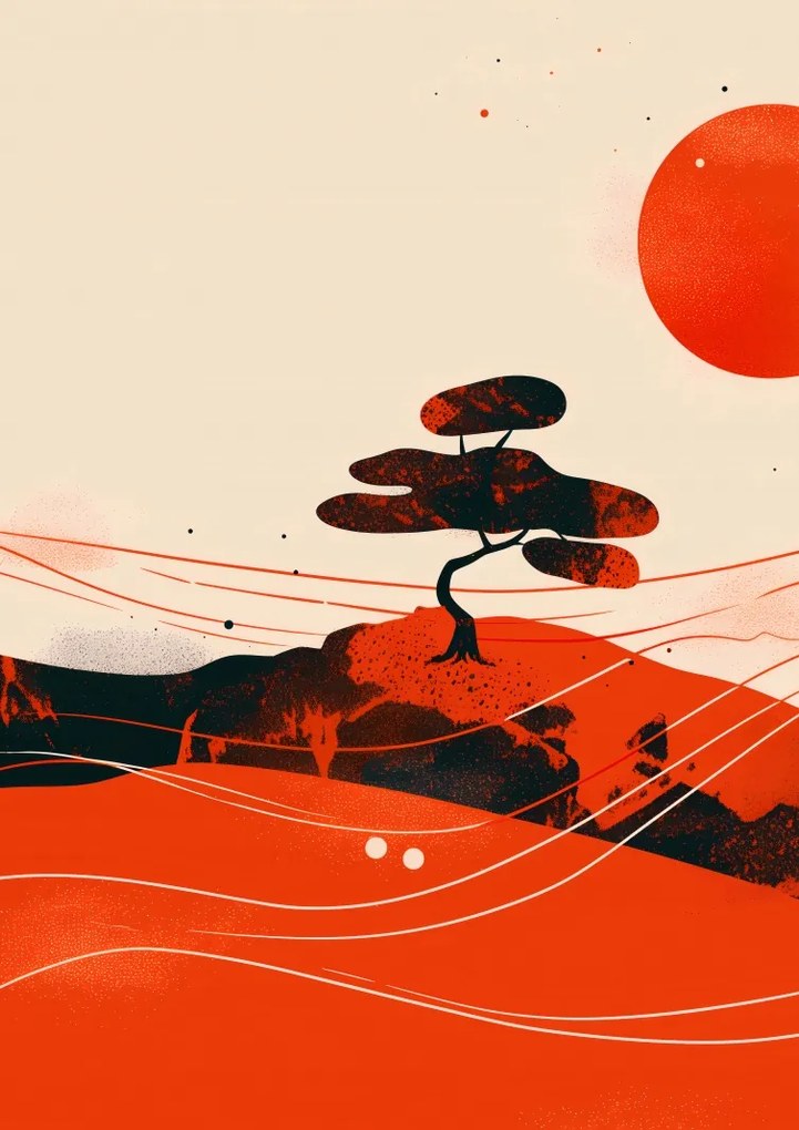 Poszter 21x29,7cm Piros sivatagi tájképek