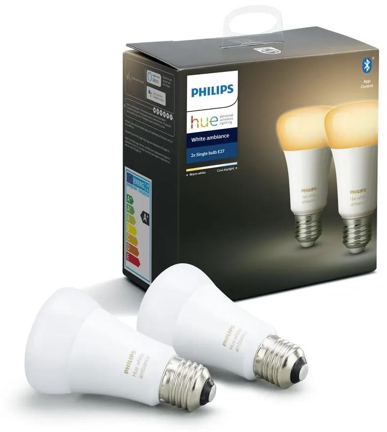 Philips KÉSZLET 2x LED Dimmelhető izzó Philips Hue WHITE AMBIANCE E27/8,5W/230V P3092
