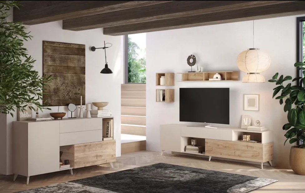 Monaco Fiókos Komód Kasmir/Cadiz Tölgy 181 cm