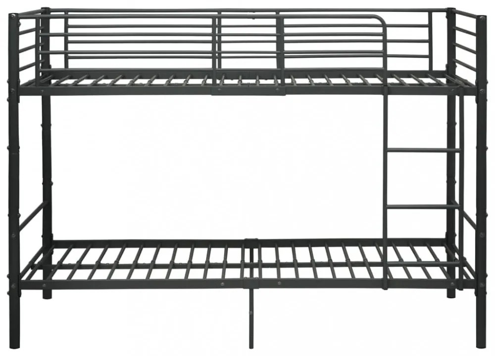fekete fém emeletes ágy 90 x 200 cm