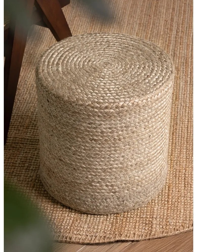 Szürkésbézs puff Jutta Greige – Hanse Home