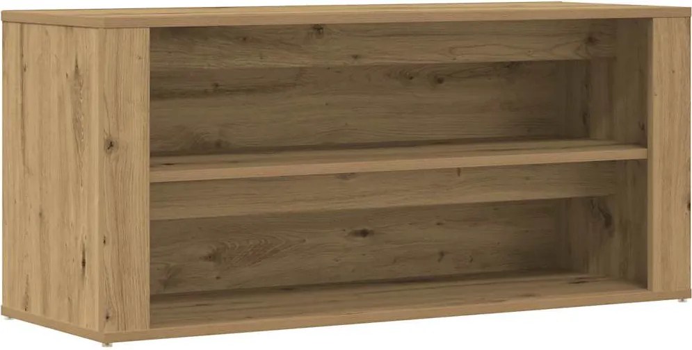 vidaXL kézműves tölgy színű szerelt fa cipőtároló pad 100 x 35 x 45 cm
