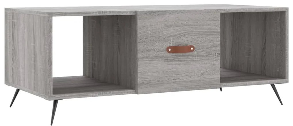 Szürke sonoma színű szerelt fa dohányzóasztal 102 x 50 x 40 cm