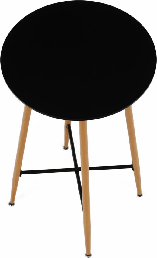 Bárasztal, fekete/tölgy, átmérő 60 cm, IMAM