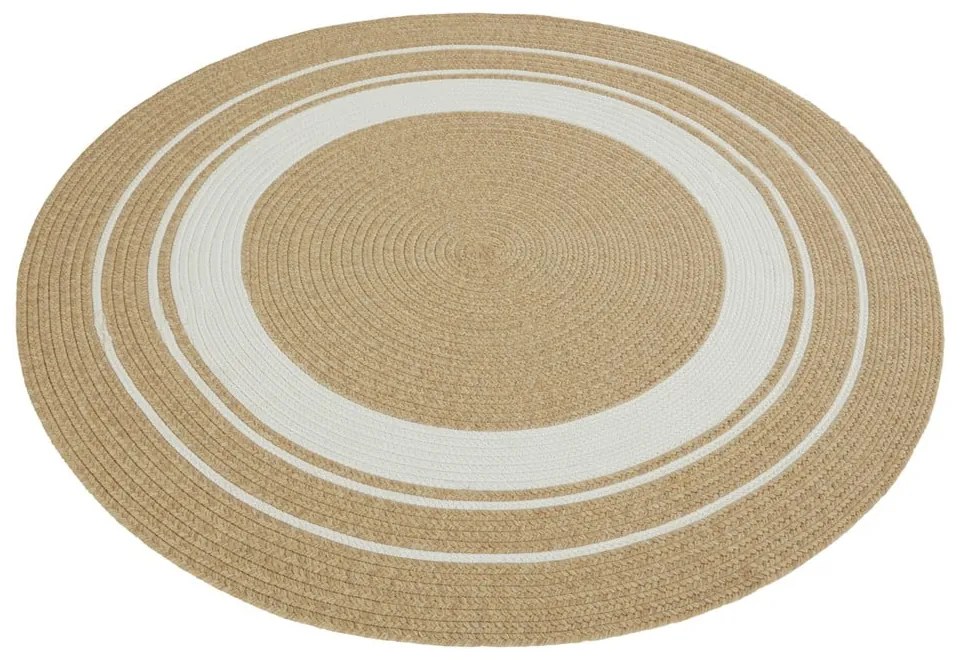 Természetes színű kerek kültéri szőnyeg ø 150 cm - NORTHRUGS