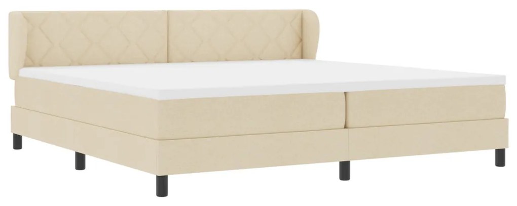 Boxspring Ágy Mattal Krém 200x200 cm Szövet