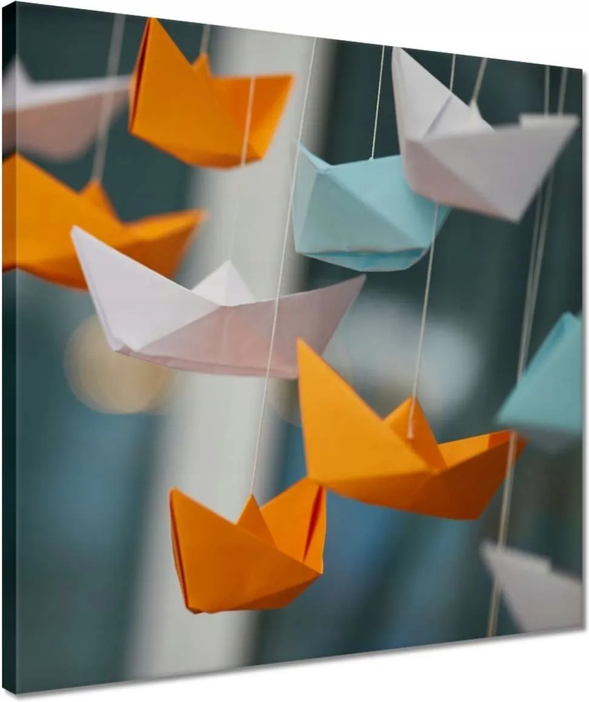 Vászonkép 40x40 Lógó papírhajók