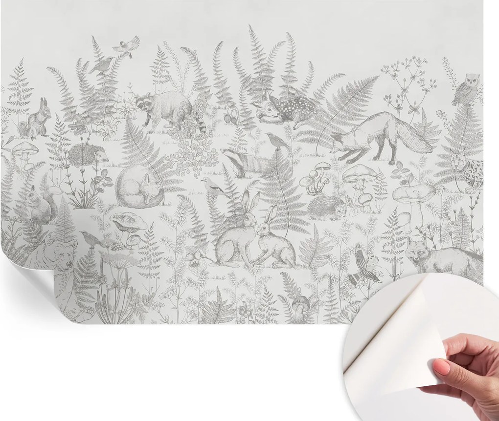 Öntapadós Stílusos Dekoratív Fotótapéta Erdei állatok 104x70 cm