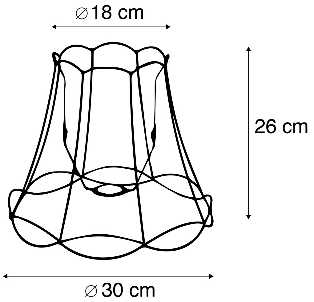 Fém lámpabúra fekete 30/26 - Granny Frame