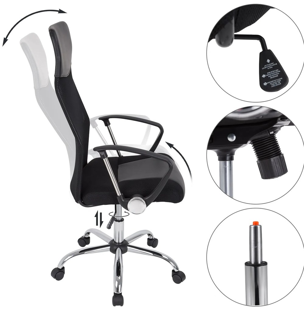 Casaria® Alabama irodai szék - fekete