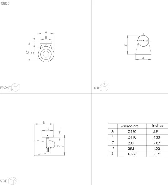 Eglo 43835 - Fali spotlámpa TWICKEN 1xE27/28W/230V