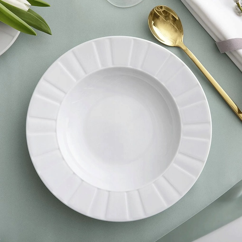 Mélytányér 23 cm Oktáv Fehér Ćmielów