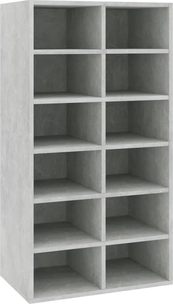 vidaXL betonszürke szerelt fa cipőtartó 54 x 34 x 100,5 cm
