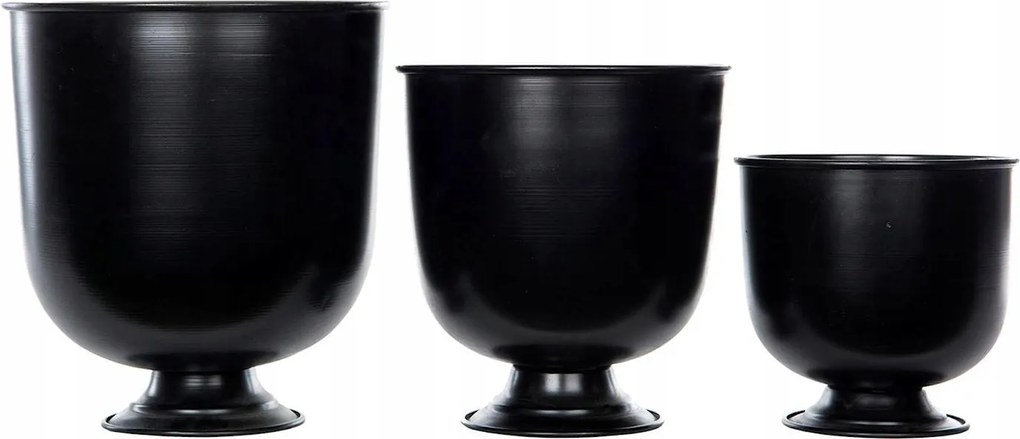 Virágtartó Fedél Lábon Fekete Loft Erkély Terasz Bonsai 3 Db