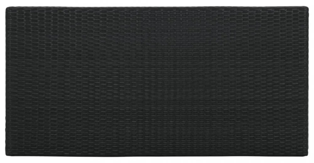 5 darabos fekete polyrattan kerti bárszett párnákkal