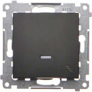 Simon 54 Lépcsőházi Kapcsoló, Egypólusú, Led Háttérvilágítással, Fekete DW6AL.01/49