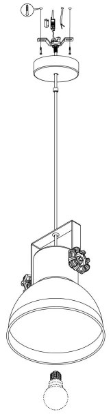Eglo 49619 - Csillár zsinóron BARNSTAPLE 1xE27/40W/230V