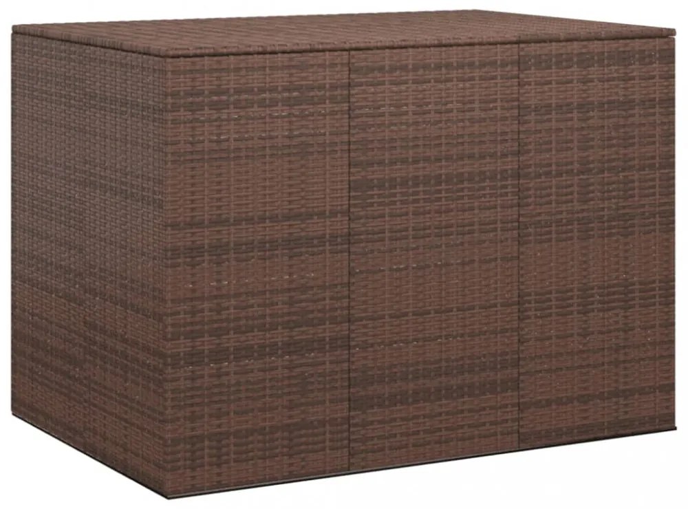 barna polyrattan kerti párnatartó doboz 145 x 100 x 103 cm