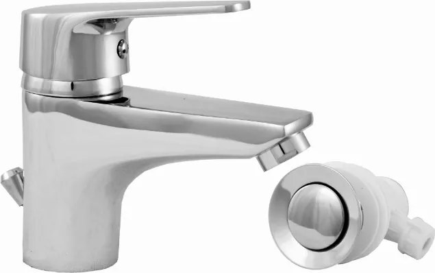 Álló Mosdócsaptelep Króm Dugóval