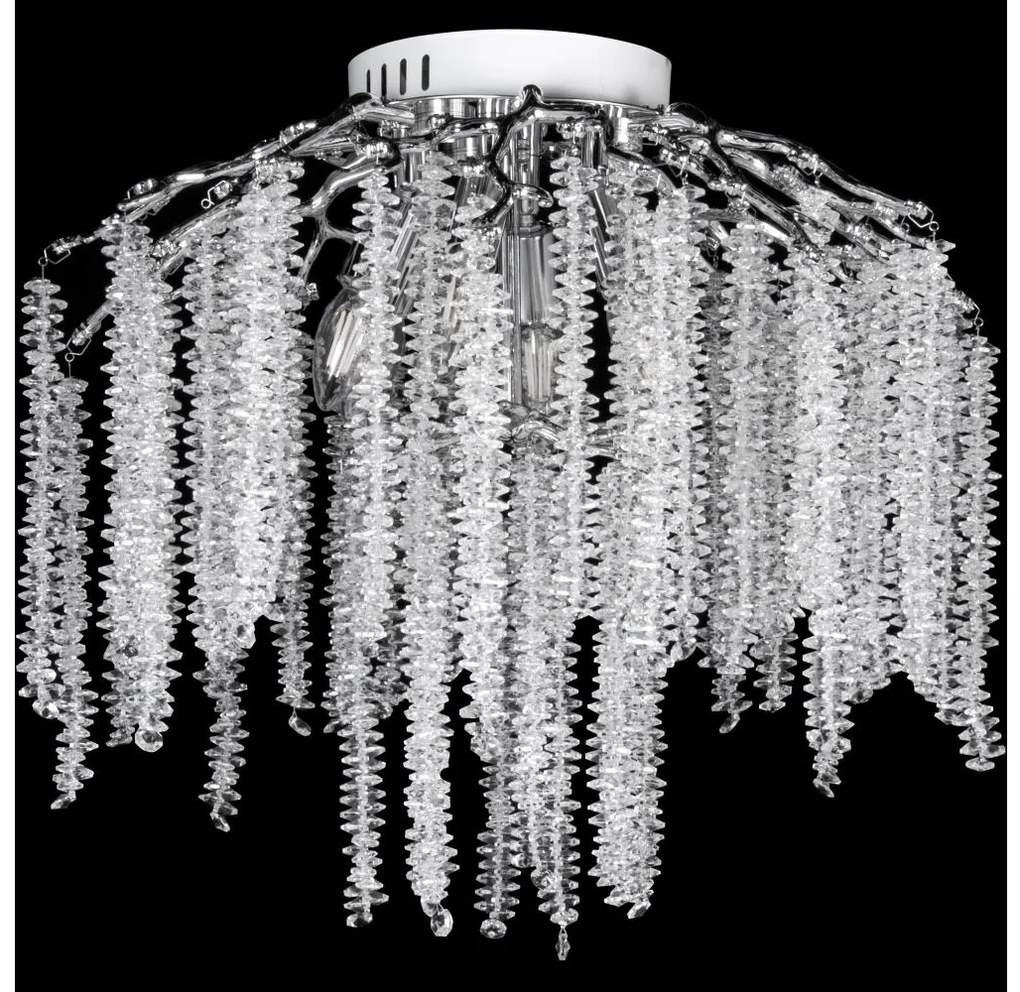 Felületre szerelhető csillár  6xE14/60W/230V + 3xLED/3W átm. 54 cm fényezett króm