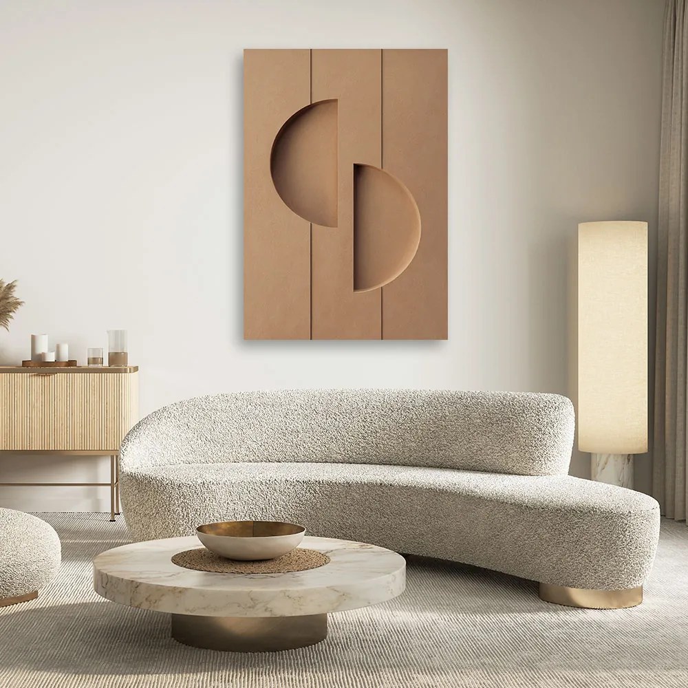 Gario Vászonkép Bézs domborműves geometria Méret: 60 x 90 cm