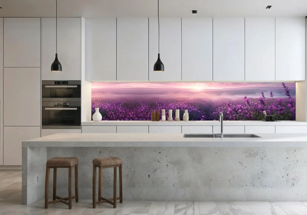 Wallplex konyhahátfal Illatos Levendula (Méret: 60x180)