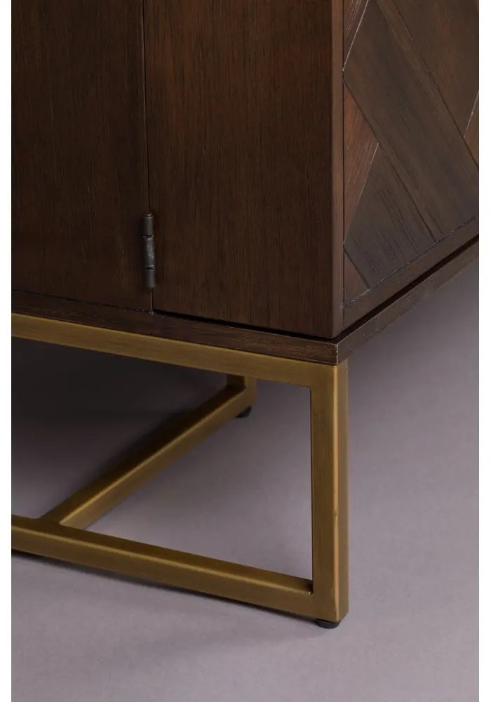 Bortartó szekrény egzotikus fa dekorral 24 palackhoz, 100x100 cm Class - Dutchbone