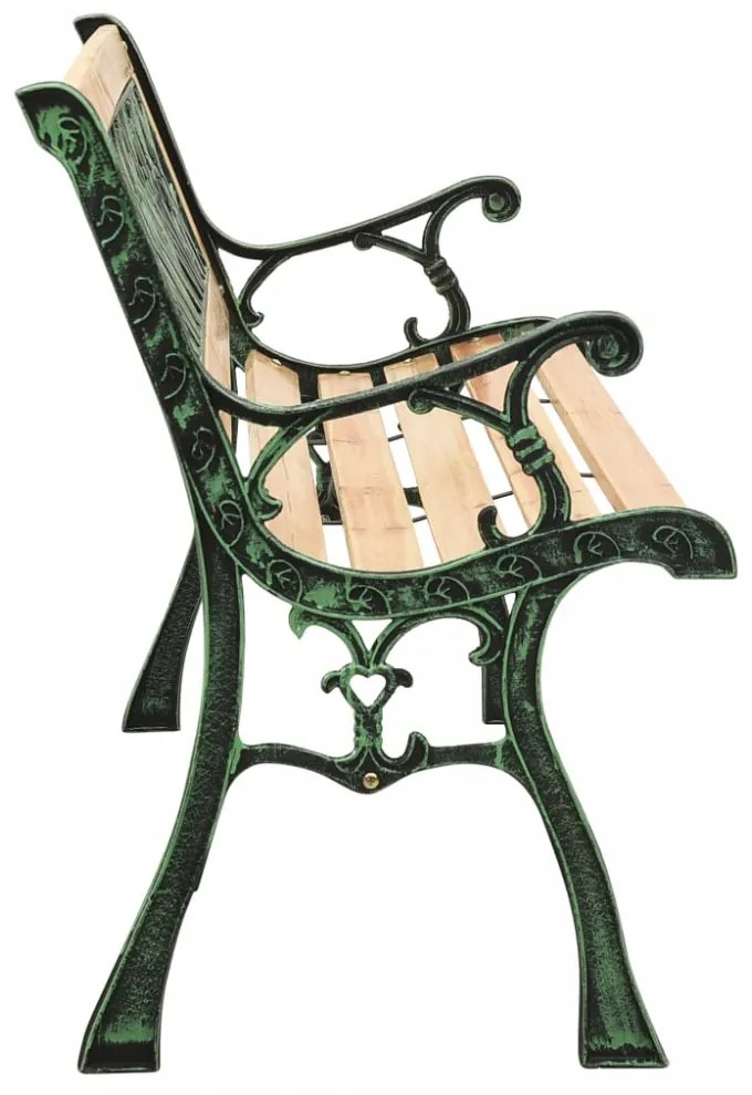 öntöttvas és tömör fenyőfa kerti pad 122 cm
