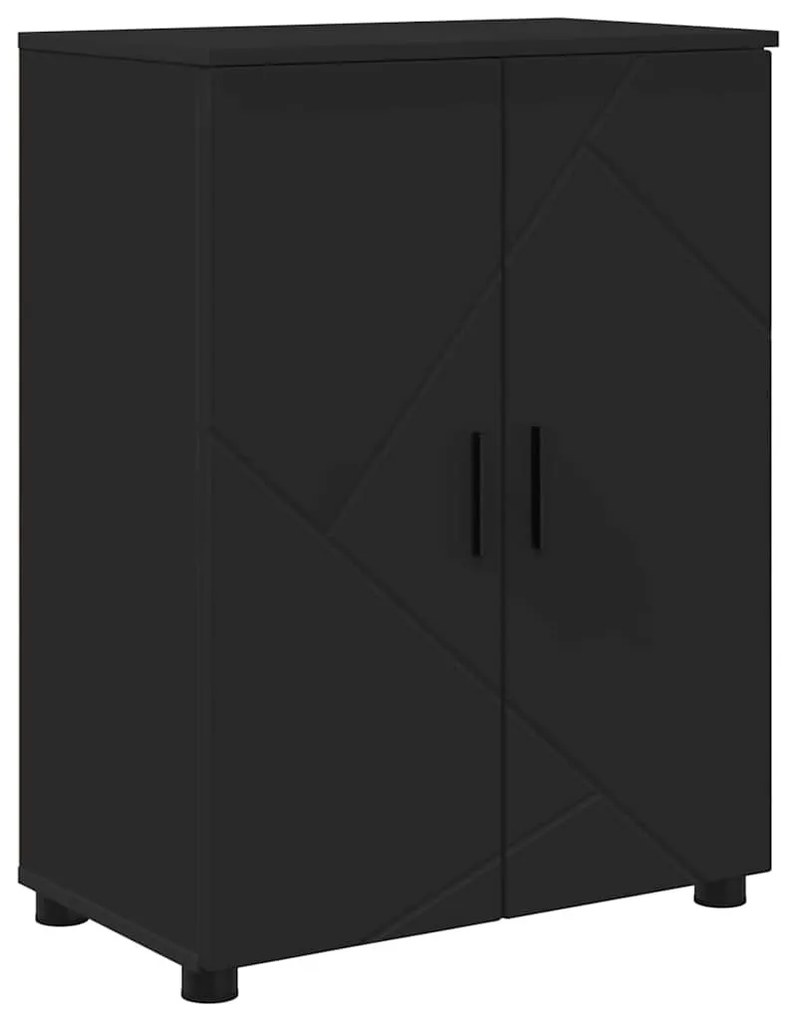 Fürdőszoba Székény polcokkal Fekete 60 x 35 x 80 cm Faanyag