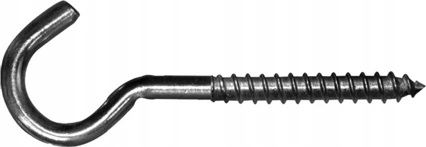 C típusú félkör alakú akasztó 6x80 Csavaros akasztó fa menettel 20db