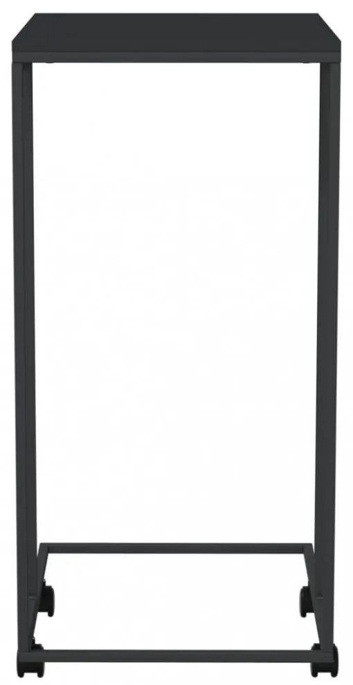 fekete szerelt fa kisasztal kerekekkel 40 x 30 x 63,5 cm