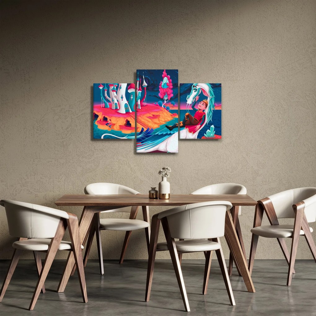 Kép - a herceg és a sárkány hercegnő (90x60 cm)
