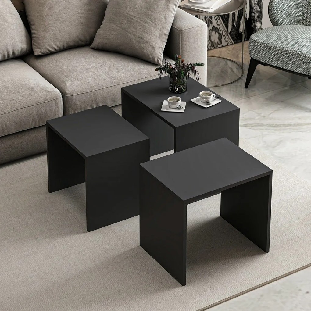 Alya Anthracite kisasztal, 3 db