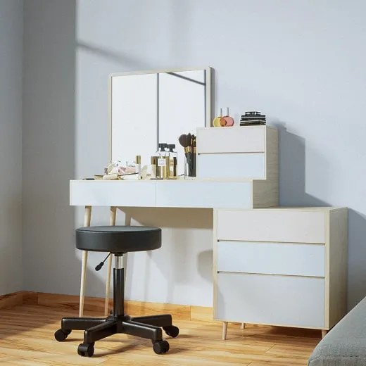 Casaria® Gurulós puff - fekete