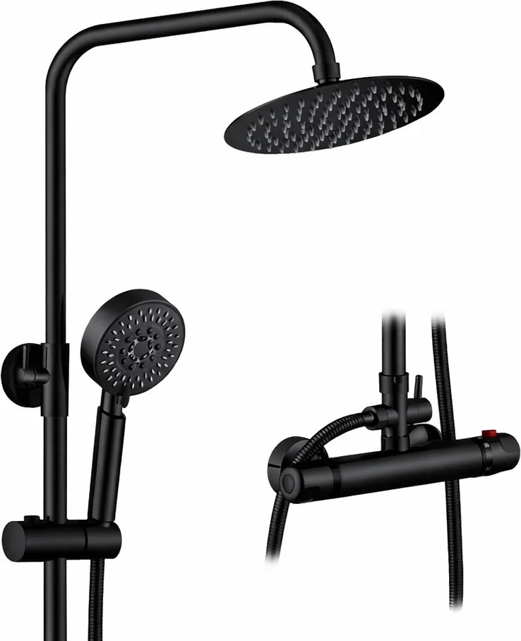 Voile || Black zuhanyszett, termosztátos csapteleppel