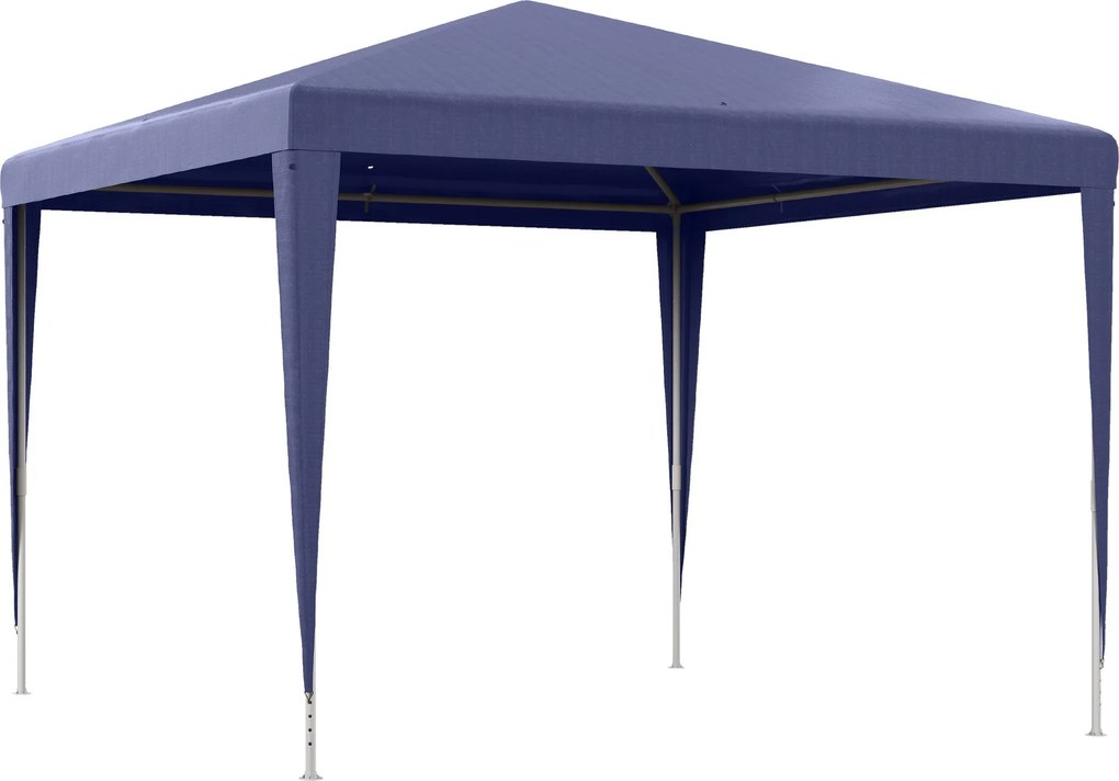 Outsunny Összecsukható 3x3m Kerti Sátor Pavilon 4 Leeresztő Nyílással és UV Ellenálló Acél Váz Teraszhoz, Patiohoz, Kültéri Kempingezéshez - Kék | Aos